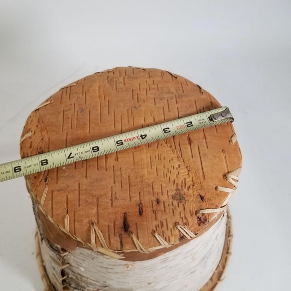 Handmade Birch Wood Garbage Can Native White Brown - Picture 14 of 14